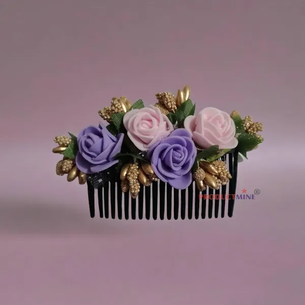 Pink_And_Purple_Floral_Hair_Comb_Pin_Floral_For_Women_And_Girls_Hair