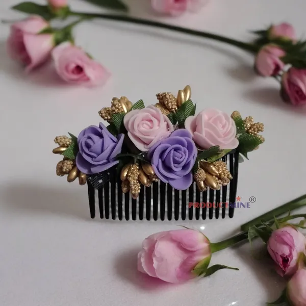 Pink_And_Purple_Floral_Hair_Comb_Pin_Floral_For_Women_And_Girls_Hair