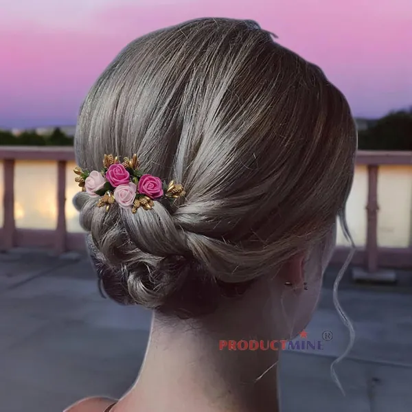 Dark_Pink_And_Baby_Pink_Floral_Hair_Comb_Pin_For_Women_And_Girls_Hair