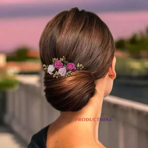 Dark_Pink_And_Baby_Pink_Floral_Hair_Comb_Pin_For_Women_And_Girls_Hair