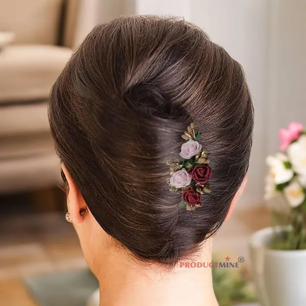Pink_And_Maroon_Floral_Hair_Comb_Pin_Floral_For_Women_And_Girls_Hair