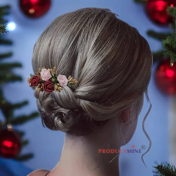 Pink_And_Maroon_Floral_Hair_Comb_Pin_Floral_For_Women_And_Girls_Hair