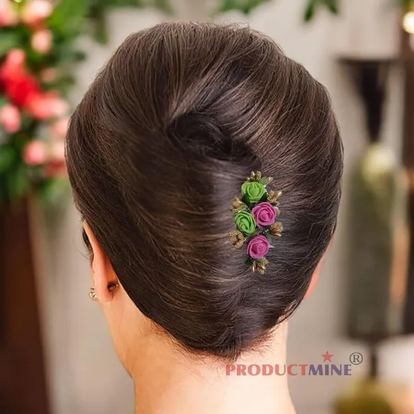 Pink_And_Green_Floral_Hair_Comb_Pin_Floral_For_Women_And_Girls_Hair