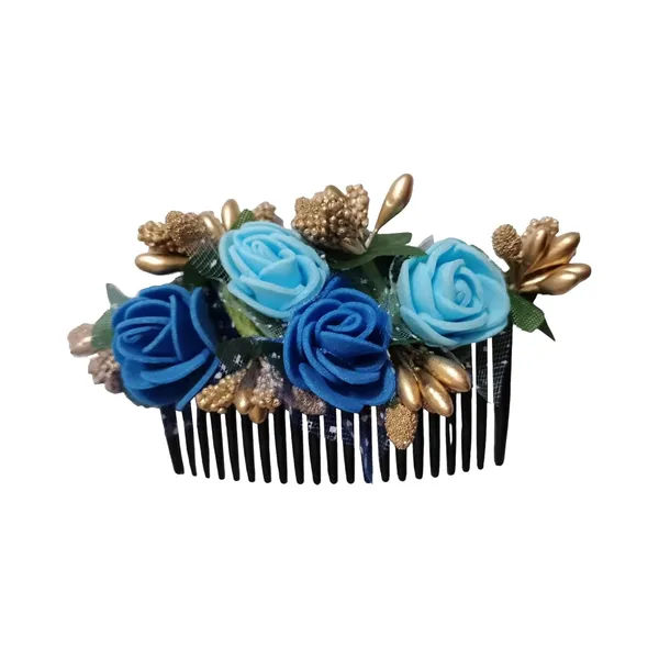 Blue_Floral_Hair_Comb_Pin_Floral_For_Women_And_Girls_Hair