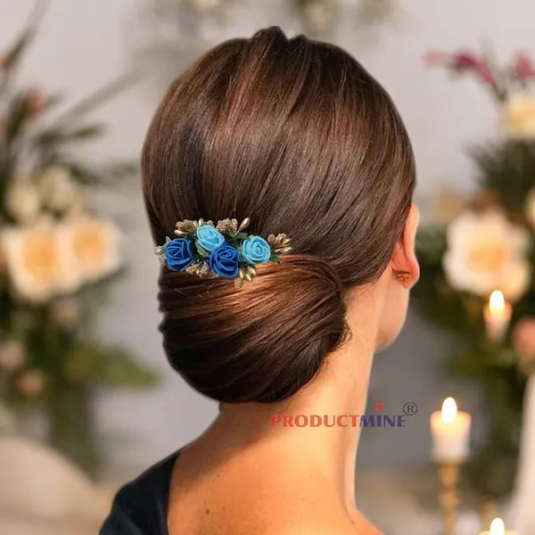 Blue_Floral_Hair_Comb_Pin_Floral_For_Women_And_Girls_Hair