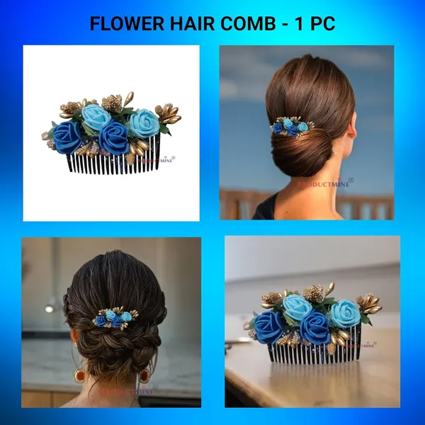 Blue_Floral_Hair_Comb_Pin_Floral_For_Women_And_Girls_Hair