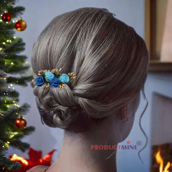 Blue_Floral_Hair_Comb_Pin_Floral_For_Women_And_Girls_Hair
