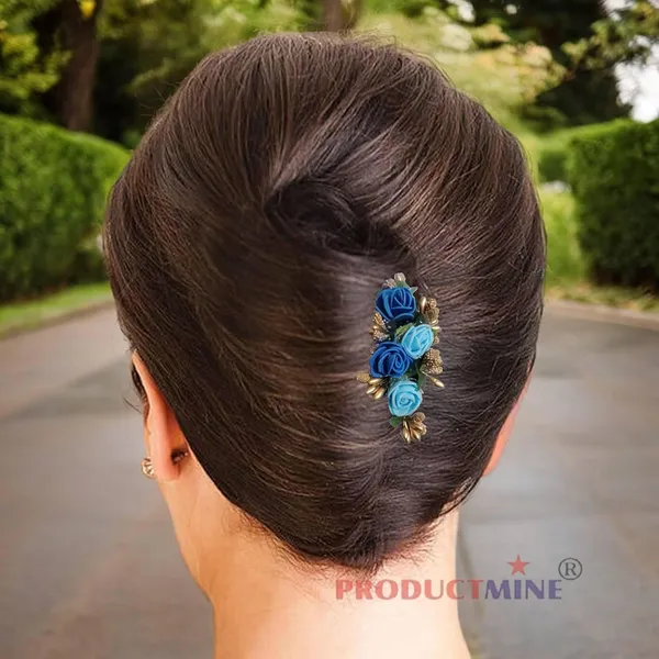 Blue_Floral_Hair_Comb_Pin_Floral_For_Women_And_Girls_Hair