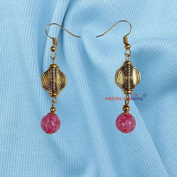 Pink_Dangler_Modern_Earring_For_Smart_Casual_Wear__For_Women_&_Girls-_1_Pair