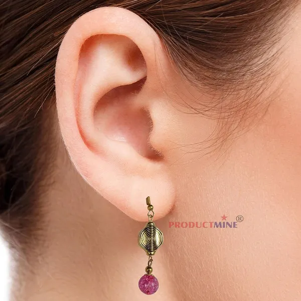 Pink_Dangler_Modern_Earring_For_Smart_Casual_Wear__For_Women_&_Girls-_1_Pair