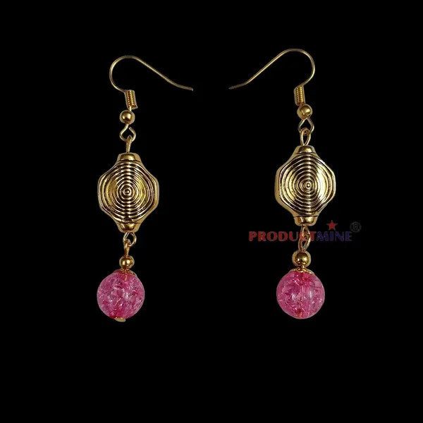 Pink_Dangler_Modern_Earring_For_Smart_Casual_Wear__For_Women_&_Girls-_1_Pair