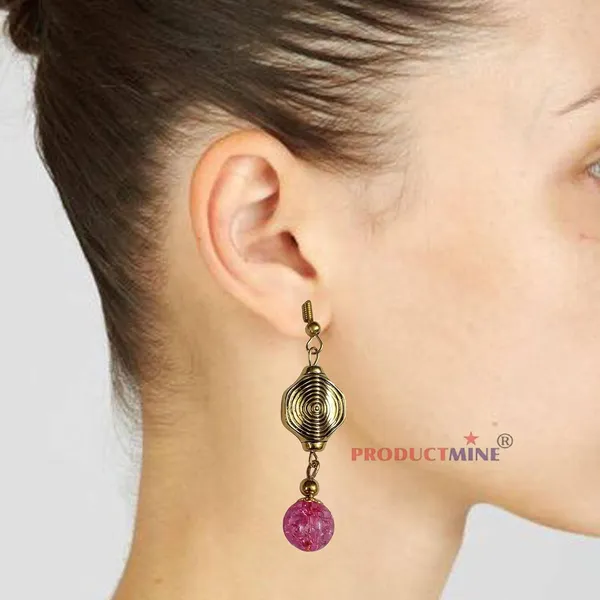 Pink_Dangler_Modern_Earring_For_Smart_Casual_Wear__For_Women_&_Girls-_1_Pair