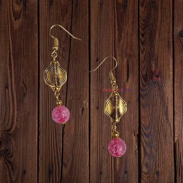 Pink_Dangler_Modern_Earring_For_Smart_Casual_Wear__For_Women_&_Girls-_1_Pair