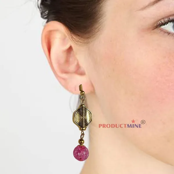 Pink_Dangler_Modern_Earring_For_Smart_Casual_Wear__For_Women_&_Girls-_1_Pair