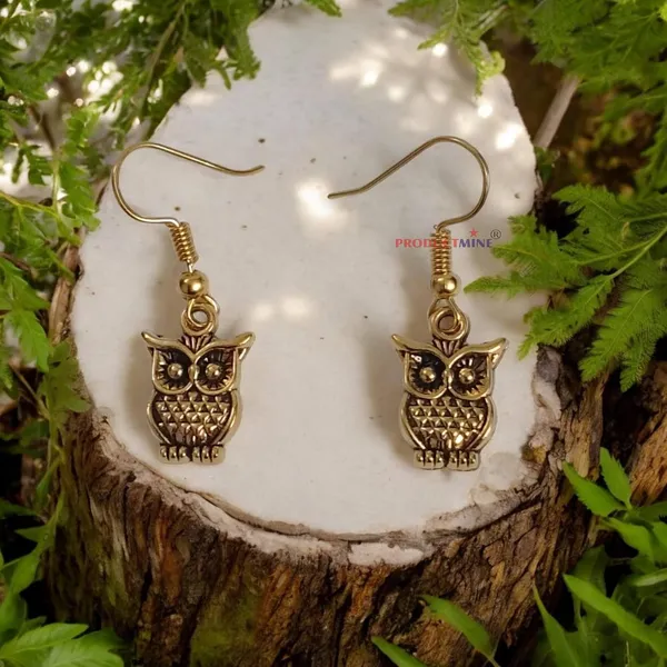 Golden_Owl_Dangler_Earrings_For_Women_&_Girls_Modern_Earring_For_Smart_Casual_Wear_-_1_Pair