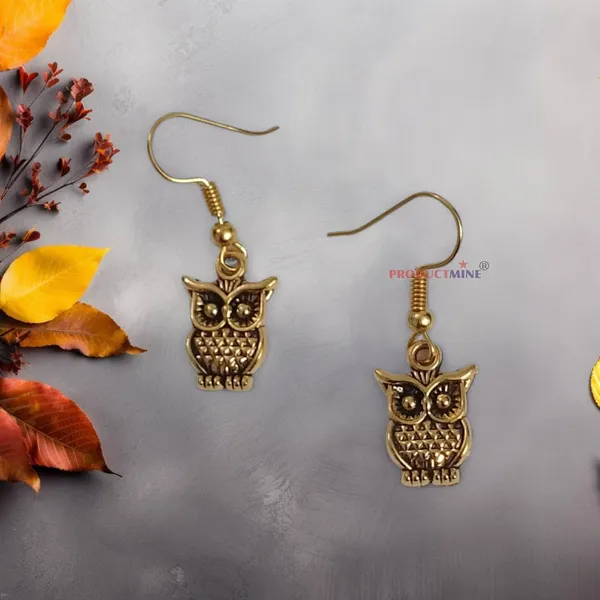 Golden_Owl_Dangler_Earrings_For_Women_&_Girls_Modern_Earring_For_Smart_Casual_Wear_-_1_Pair