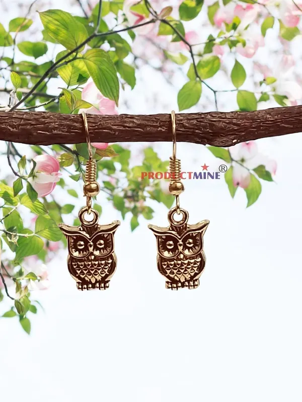 Golden_Owl_Dangler_Earrings_For_Women_&_Girls_Modern_Earring_For_Smart_Casual_Wear_-_1_Pair