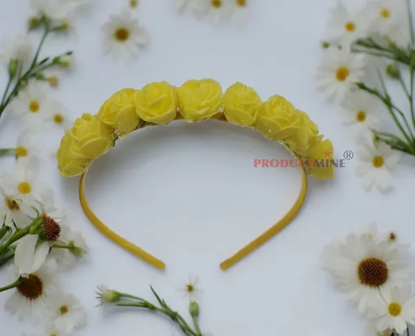 Yellow_Floral_Hairband_Flower_Accessories_Tiara_For_Women_Wedding