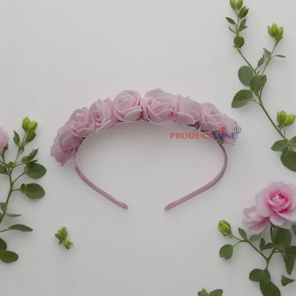 Pink_Floral_Hairband_Flower_Accessories_Tiara_For_Women_Wedding_-2_Pc