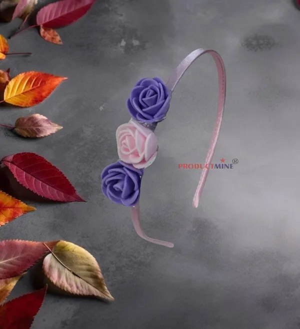 Pink_And_Purple_Floral_Hairband_Flower_Accessories_Tiara_For_Women_Wedding