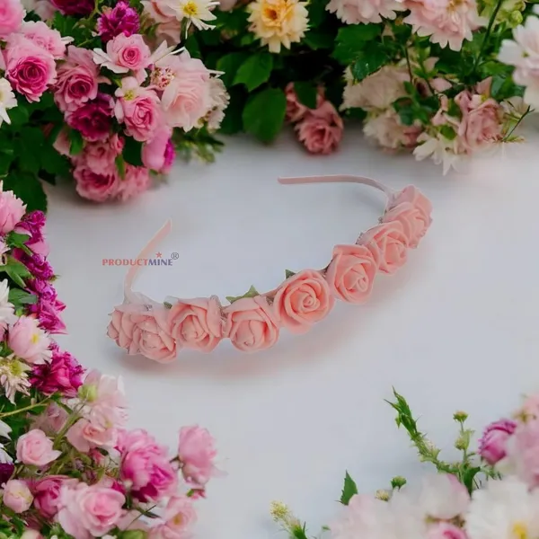 Peach_Floral_Hairband_Flower_Accessories_Tiara_For_Women_Wedding_-_1_Pc
