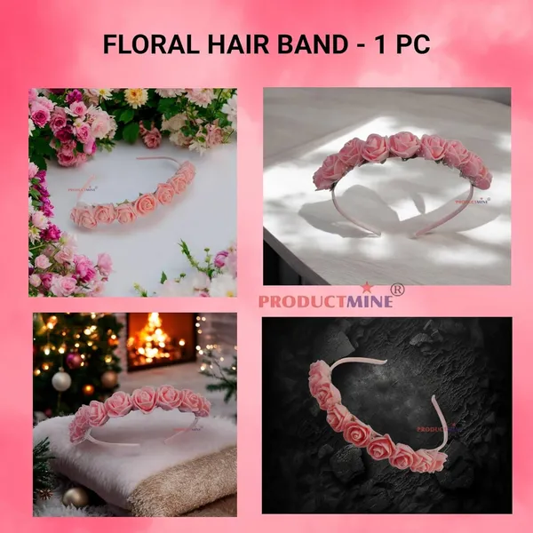 Peach_Floral_Hairband_Flower_Accessories_Tiara_For_Women_Wedding_-_1_Pc