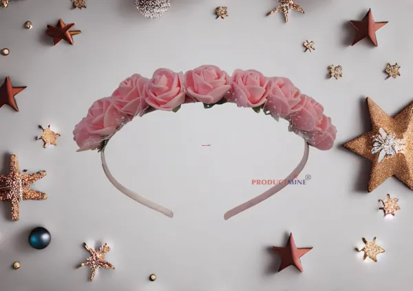 Peach_Floral_Hairband_Flower_Accessories_Tiara_For_Women_Wedding_-_1_Pc