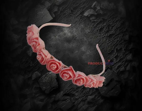 Peach_Floral_Hairband_Flower_Accessories_Tiara_For_Women_Wedding_-_1_Pc