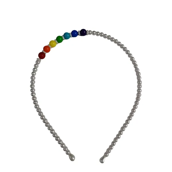 White_And_Rainbow_Rainbow_Beaded_Hairband_Hair_Accessories_For_Women_And_Girls-_Set_Of_1_Pc