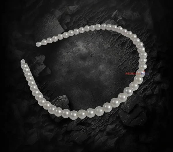 White_Faux_Pearls_Beaded_Hairband_Hair_Accessories_For_Women_And_Girls_T_:_1_Pc