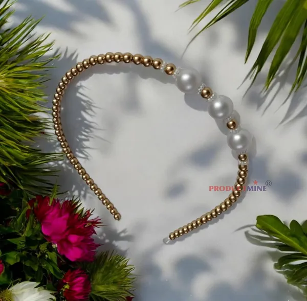 Golden_Beaded_Hairband_Hair_Accessories_For_Women_And_Girls_T_:_1_Pc