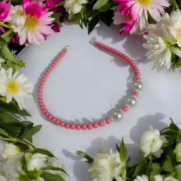 Pink_Beaded_Hairband_Hair_Accessories_For_Women_And_Girls_T_:1_Pc