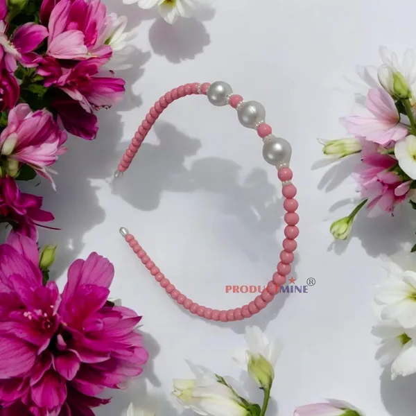 Pink_Beaded_Hairband_Hair_Accessories_For_Women_And_Girls_T_:1_Pc