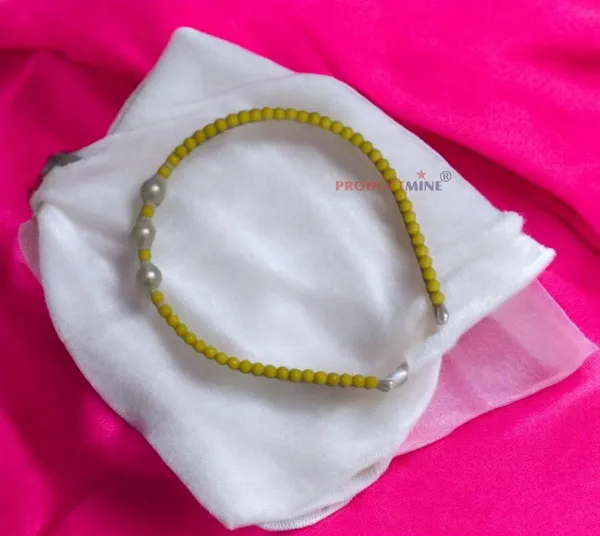 Yellow_Beaded_Hairband_Hair_Accessories_For_Women_And_Girls_T_:_1_Pc