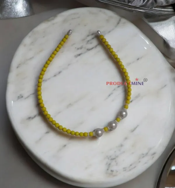 Yellow_Beaded_Hairband_Hair_Accessories_For_Women_And_Girls_T_:_1_Pc