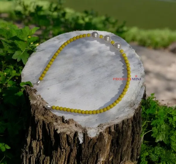Yellow_Beaded_Hairband_Hair_Accessories_For_Women_And_Girls_T_:_1_Pc