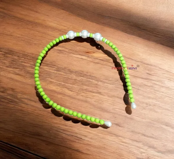 Neon_Green_Beaded_Hairband_Hair_Accessories_For_Women_And_Girls_T_:_1_Pc