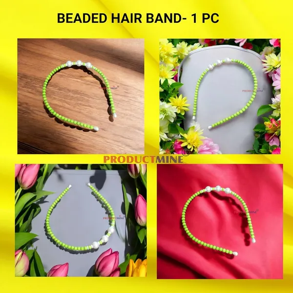 Neon_Green_Beaded_Hairband_Hair_Accessories_For_Women_And_Girls_T_:_1_Pc