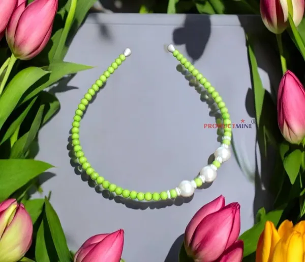 Neon_Green_Beaded_Hairband_Hair_Accessories_For_Women_And_Girls_T_:_1_Pc