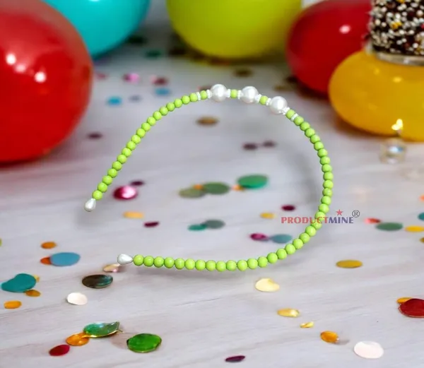 Neon_Green_Beaded_Hairband_Hair_Accessories_For_Women_And_Girls_T_:_1_Pc