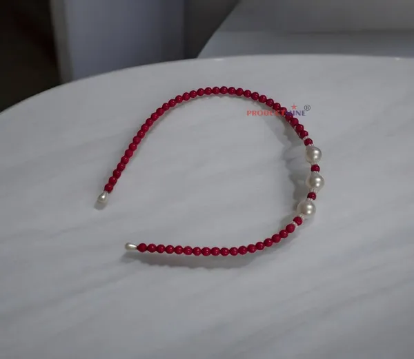 Magenta_Beaded_Hairband_Hair_Accessories_For_Women_And_Girls_T_:_1_Pc