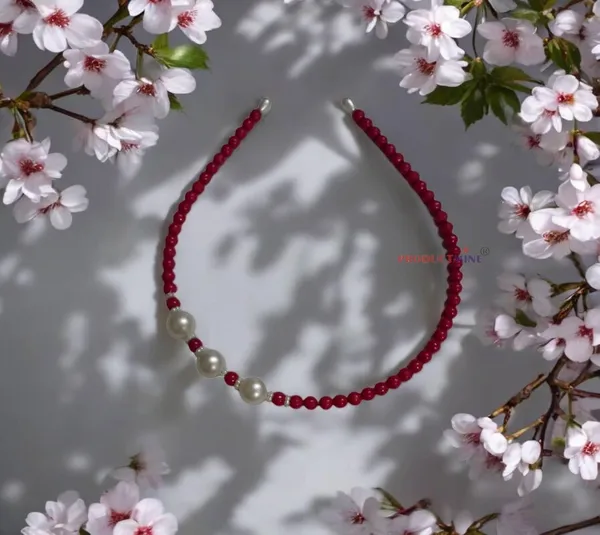 Magenta_Beaded_Hairband_Hair_Accessories_For_Women_And_Girls_T_:_1_Pc