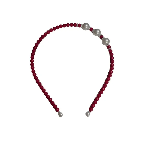 Magenta_Beaded_Hairband_Hair_Accessories_For_Women_And_Girls_T_:_1_Pc