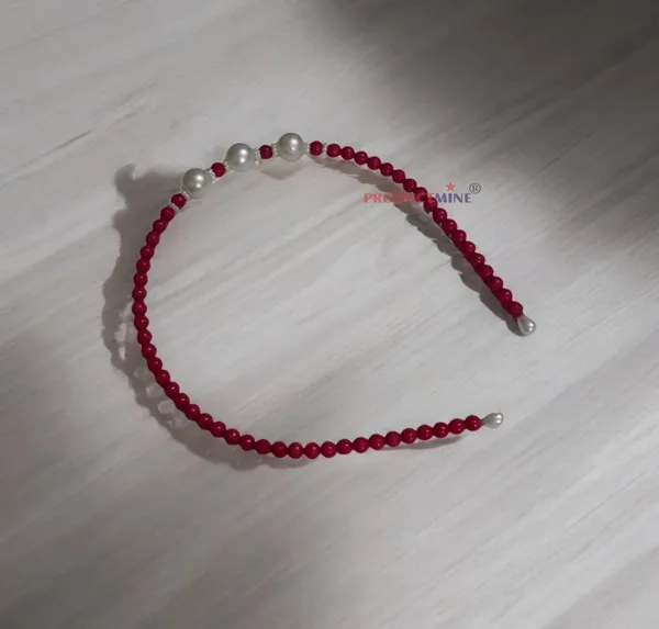 Magenta_Beaded_Hairband_Hair_Accessories_For_Women_And_Girls_T_:_1_Pc