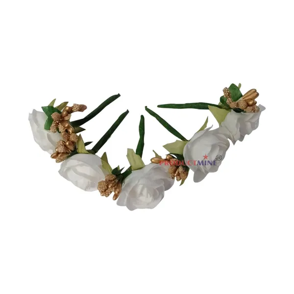 White_Bridal_Hair_Bun_Pin_Accessories/Fancy_Golden_Juda_Pins_With_Artificial_For_Women_And_Girls_-_Set_Of_5_Pcs