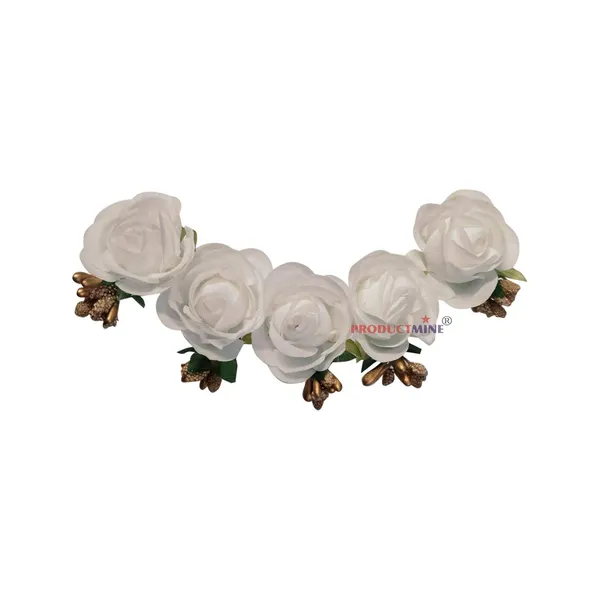 White_Bridal_Hair_Bun_Pin_Accessories/Fancy_Golden_Juda_Pins_With_Artificial_For_Women_And_Girls_-_Set_Of_5_Pcs