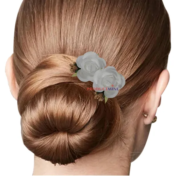 White_Bridal_Hair_Bun_Pin_Accessories/Fancy_Golden_Juda_Pins_With_Artificial_For_Women_And_Girls_-_Set_Of_5_Pcs