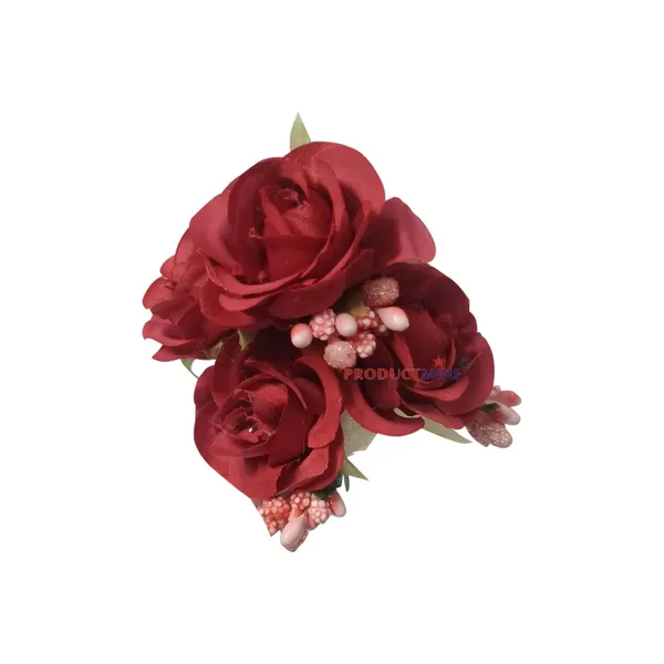 Maroon_Bridal_Hair_Bun_Pin_Accessories/Fancy_Golden_Juda_Pins_With_Artificial_For_Women_And_Girls_-_Set_Of_5_Pcs