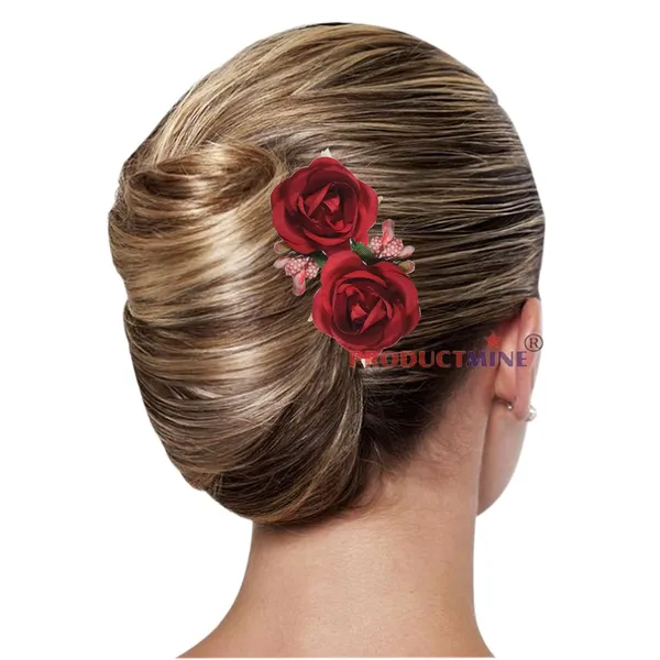 Maroon_Bridal_Hair_Bun_Pin_Accessories/Fancy_Golden_Juda_Pins_With_Artificial_For_Women_And_Girls_-_Set_Of_5_Pcs