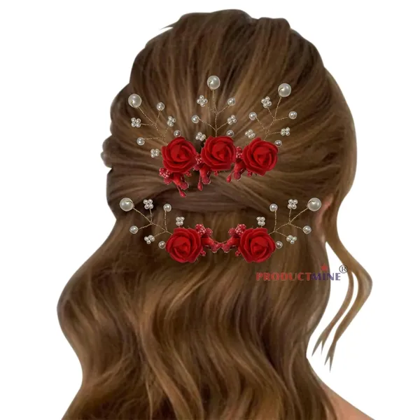 Red_Bridal_Hair_Bun_Pin_Accessories/Fancy_Golden_Juda_Pins_With_Artificial_For_Women_And_Girls_-_Set_Of_5_Pcs